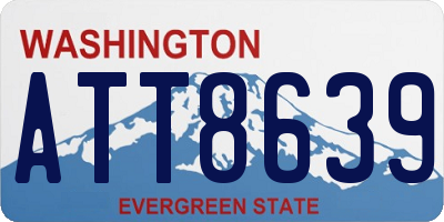 WA license plate ATT8639