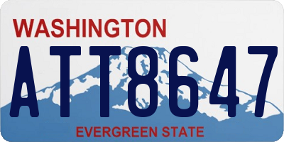 WA license plate ATT8647