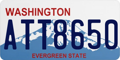 WA license plate ATT8650