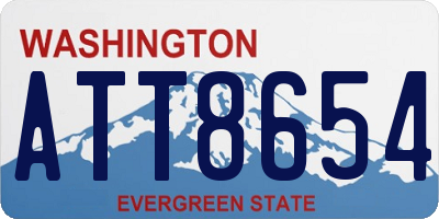 WA license plate ATT8654
