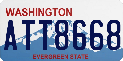 WA license plate ATT8668