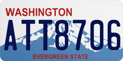 WA license plate ATT8706