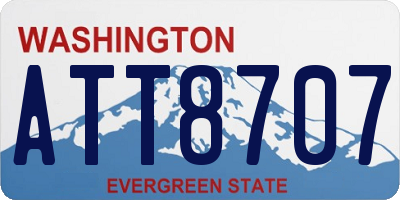 WA license plate ATT8707