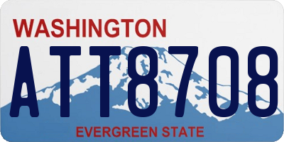 WA license plate ATT8708