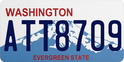 WA license plate ATT8709