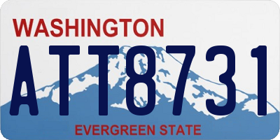 WA license plate ATT8731