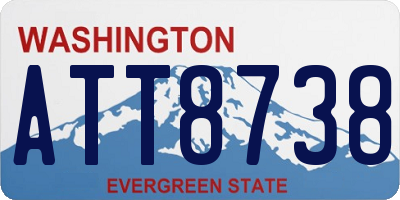 WA license plate ATT8738