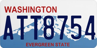 WA license plate ATT8754