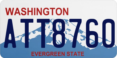 WA license plate ATT8760
