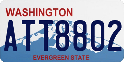 WA license plate ATT8802