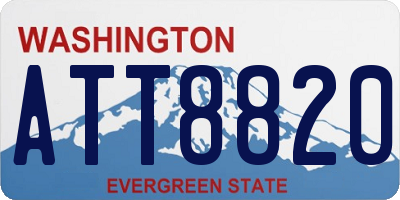 WA license plate ATT8820