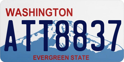 WA license plate ATT8837