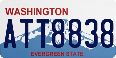 WA license plate ATT8838