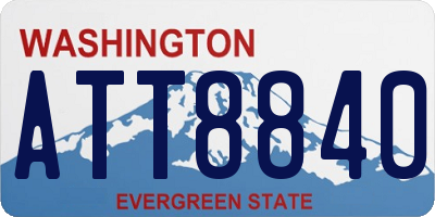 WA license plate ATT8840