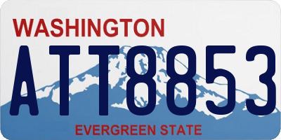 WA license plate ATT8853