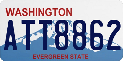 WA license plate ATT8862
