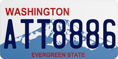 WA license plate ATT8886