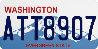 WA license plate ATT8907