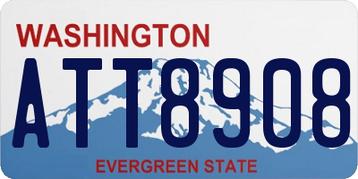 WA license plate ATT8908