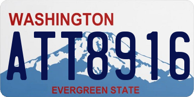 WA license plate ATT8916