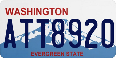 WA license plate ATT8920