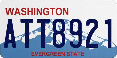 WA license plate ATT8921