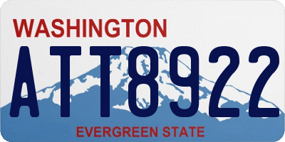 WA license plate ATT8922