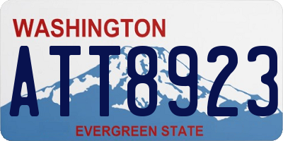 WA license plate ATT8923