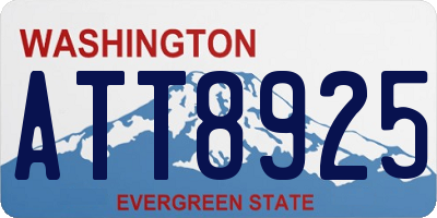 WA license plate ATT8925