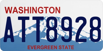 WA license plate ATT8928