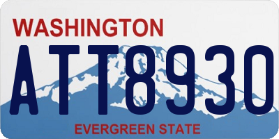 WA license plate ATT8930