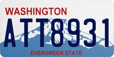 WA license plate ATT8931