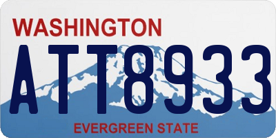 WA license plate ATT8933