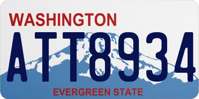 WA license plate ATT8934