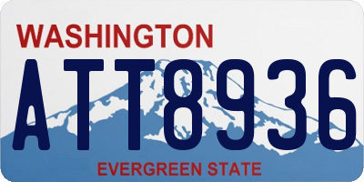 WA license plate ATT8936