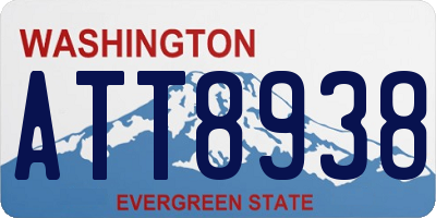 WA license plate ATT8938
