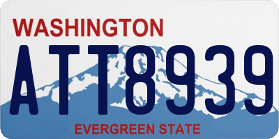 WA license plate ATT8939