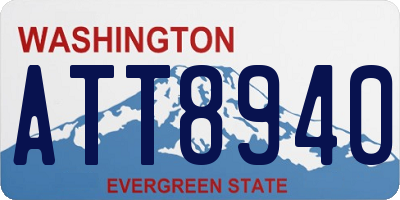 WA license plate ATT8940