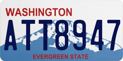 WA license plate ATT8947