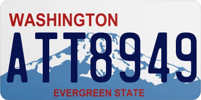 WA license plate ATT8949