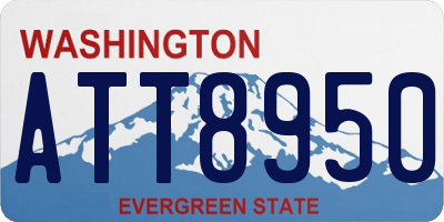 WA license plate ATT8950