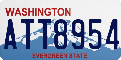 WA license plate ATT8954