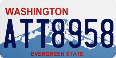 WA license plate ATT8958
