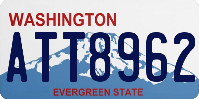 WA license plate ATT8962