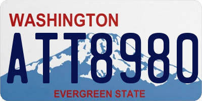 WA license plate ATT8980