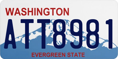 WA license plate ATT8981