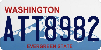WA license plate ATT8982