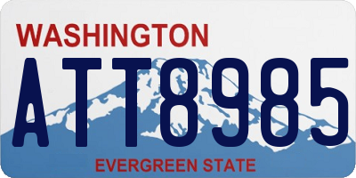 WA license plate ATT8985