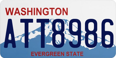 WA license plate ATT8986