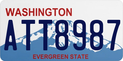 WA license plate ATT8987